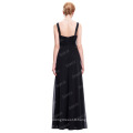 Starzz Sweetheart Sleeveless Black Chiffon Evening dress Long ST000065-1